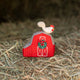 Red Barn with Rooster Ornament