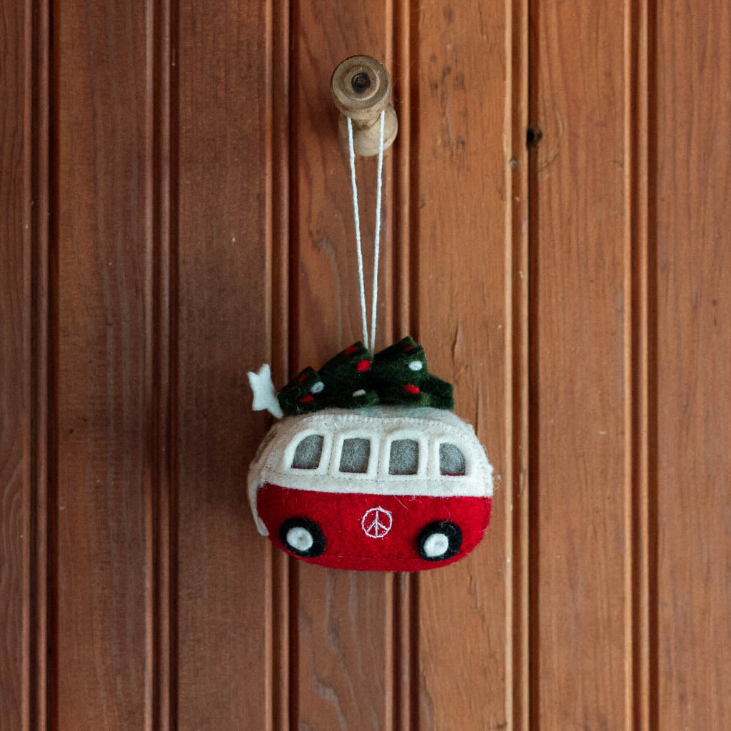 Christmas Tree Hippie Bus Ornament