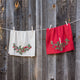 Red Candle Garland Linen Tea Towel