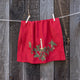 Red Candle Garland Linen Tea Towel