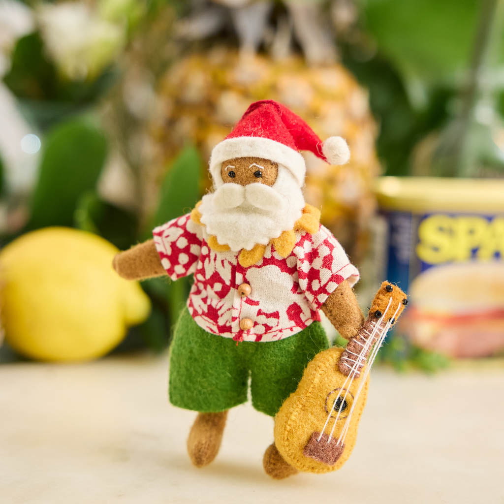 supreme  サンタ santa ornament Tropical Santa Felt Ornament | Hawaiian Christmas Santa Decor