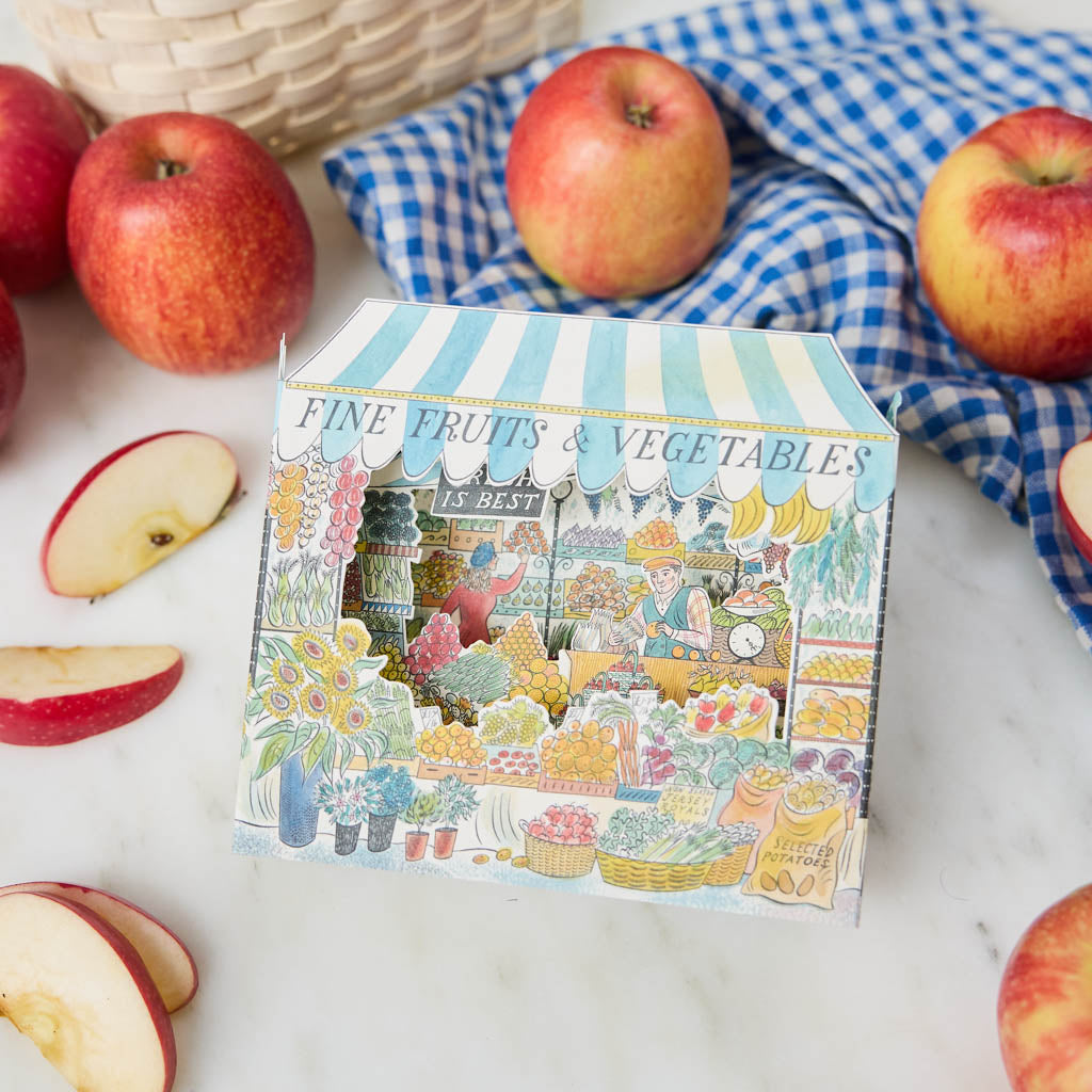 Vegetable Stand Pop-up Greeting Card