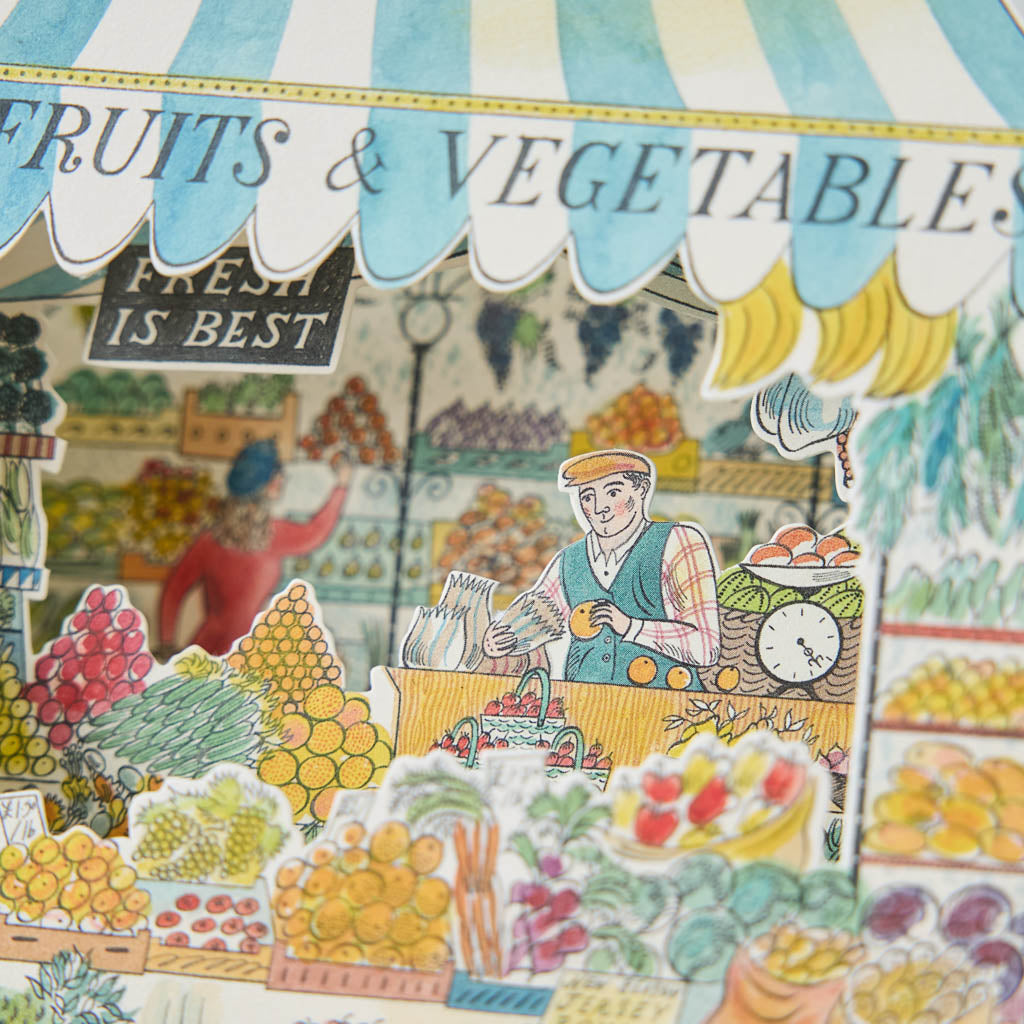 Vegetable Stand Pop-up Greeting Card