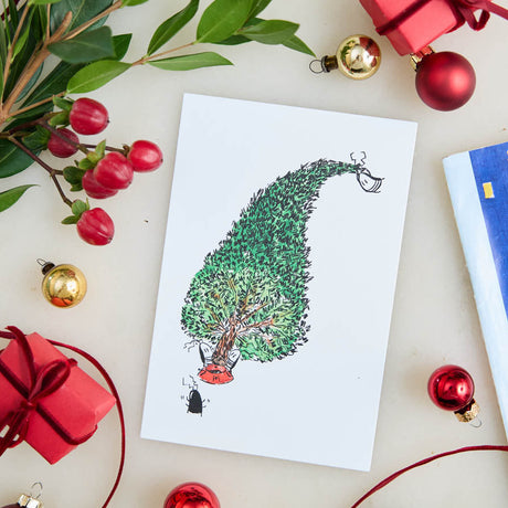 A Little City Mischief, Straight to Your Mailbox! A whimsical illustrated Christmas postcard featuring JG Debray's playful cockroach artwork, created in collaboration with Roaches of NYC and Craftspring.