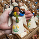 Spring Angel with Bluebird - Deep Brown with Black Hair