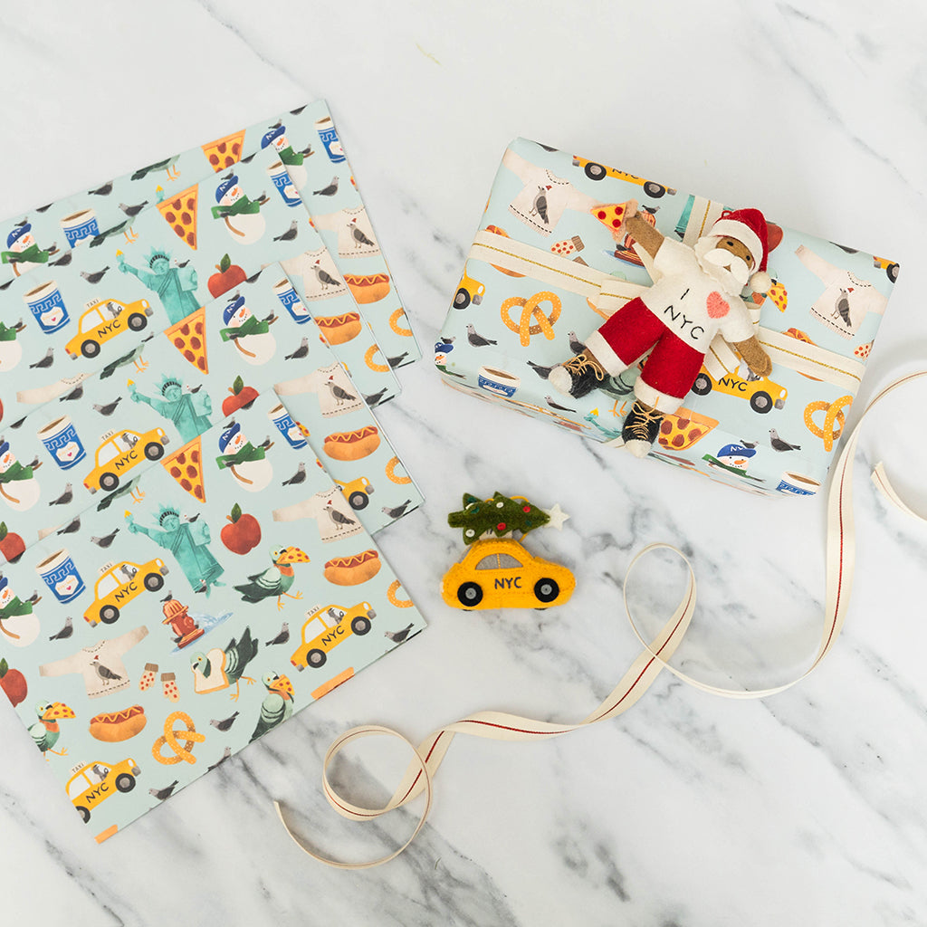 NYC Pigeons Wrapping Paper Sheets Set of 4