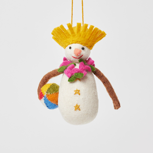 At The Beach Snowman Ornament