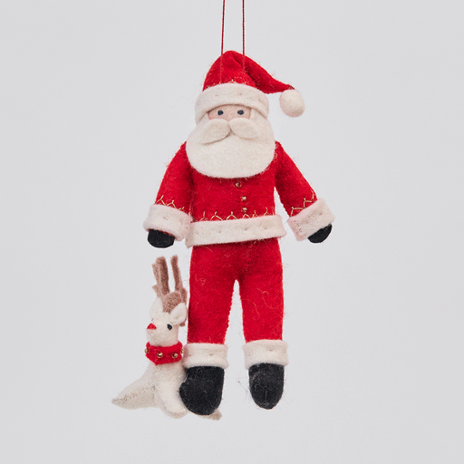 Baby Rudolph Santa Ornament
