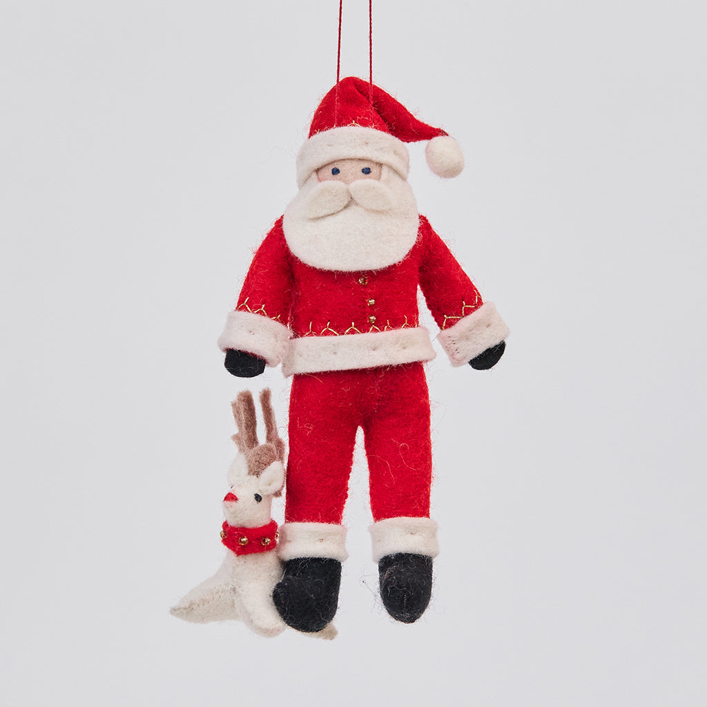 Baby Rudolph Santa Ornament