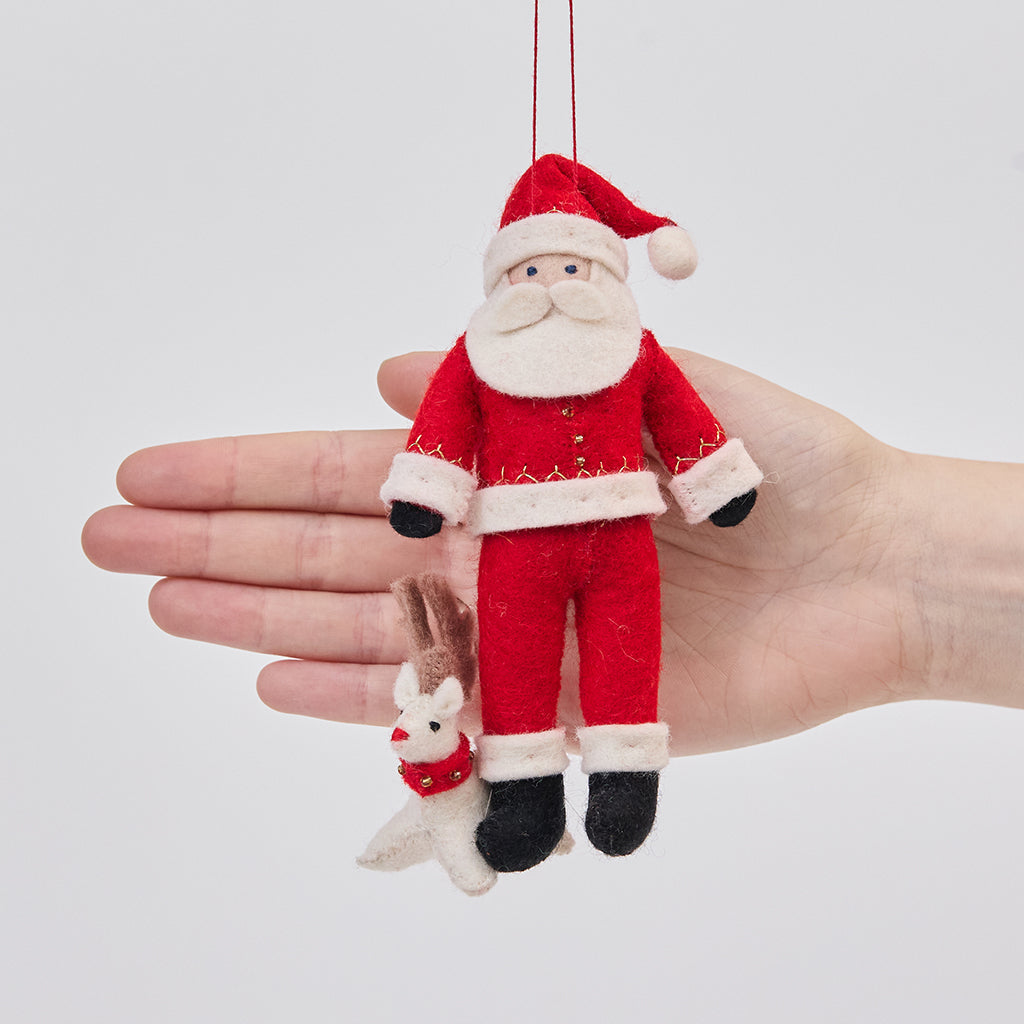 Baby Rudolph Santa Ornament