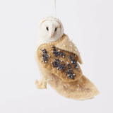 Beaded Barn Owl Ornament