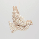 Satin Dove Beaded Ornament