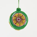 Beaded Vintage Bauble Ornament Chartreuse