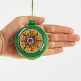Beaded Vintage Bauble Ornament Chartreuse