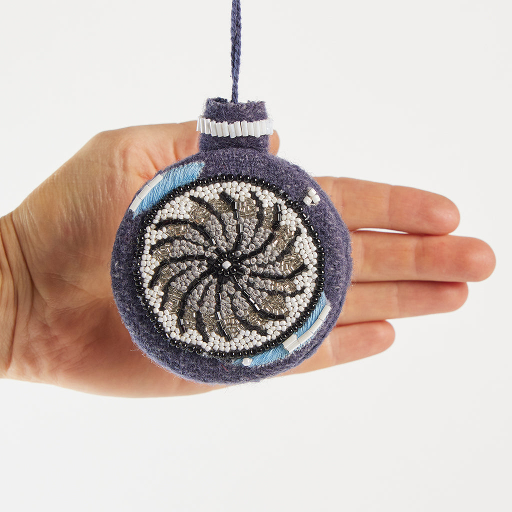 Beaded Vintage Bauble Ornament Peacock