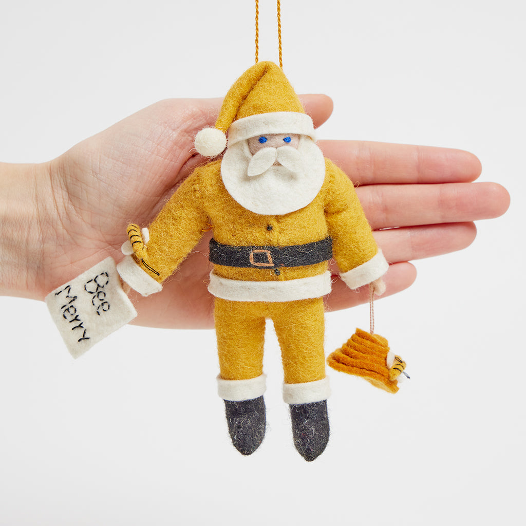 Bee Merry Santa Ornament