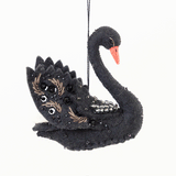 Beaded Black Swan Ornament