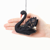 Beaded Black Swan Ornament
