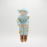 Blue Beekeeper Ornament