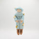 Blue felt beekeeper ornament honoring pollinators and sustainable farming practices