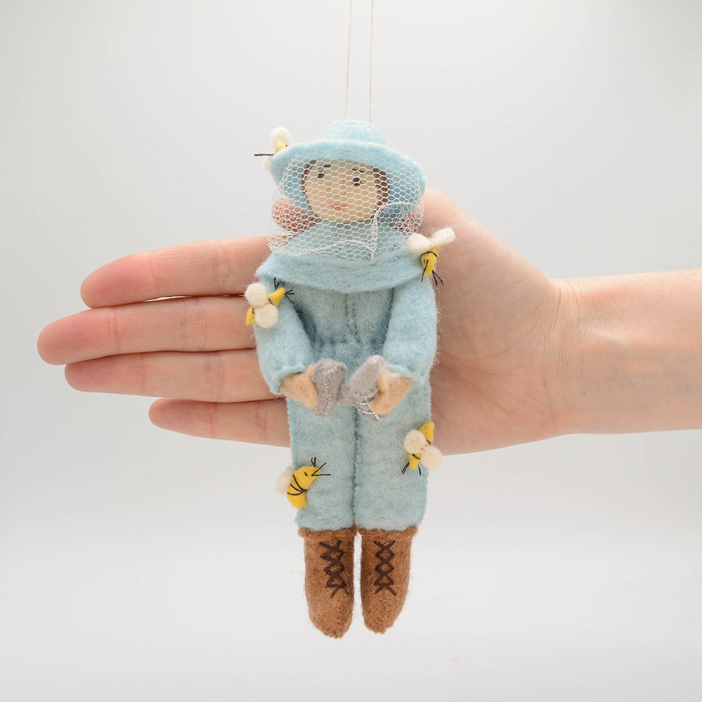 Blue Beekeeper Ornament