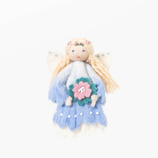 Blue Spring Flower Fairy Ornament
