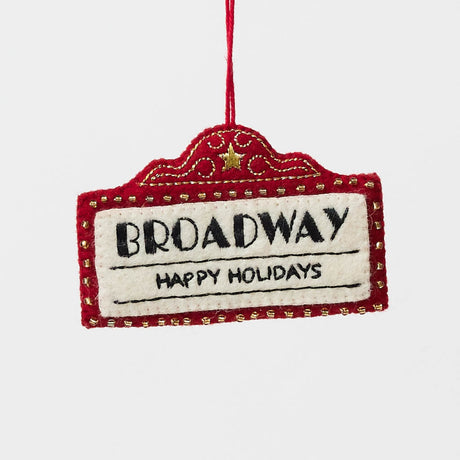 Capture the magic of Broadway with our handmade Broadway Marquee Ornament, a festive felt tribute to New York City's legendary Theater District and the unforgettable joy of live performance.