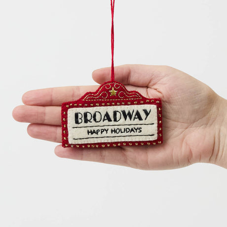 Capture the magic of Broadway with our handmade Broadway Marquee Ornament, a festive felt tribute to New York City's legendary Theater District and the unforgettable joy of live performance.