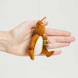 Brown Easter Bunny with Flower Ornament