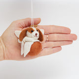 Brown Little Drop Puppy Angel Ornament