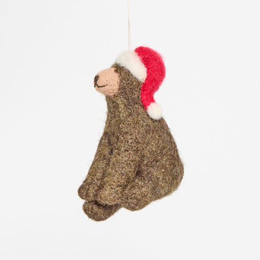 Brown Santa Bear Ornament