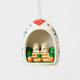 Bunnies in Egg Ceramic Ornament