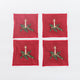 Red Candle Cocktail Napkins - Set of 4