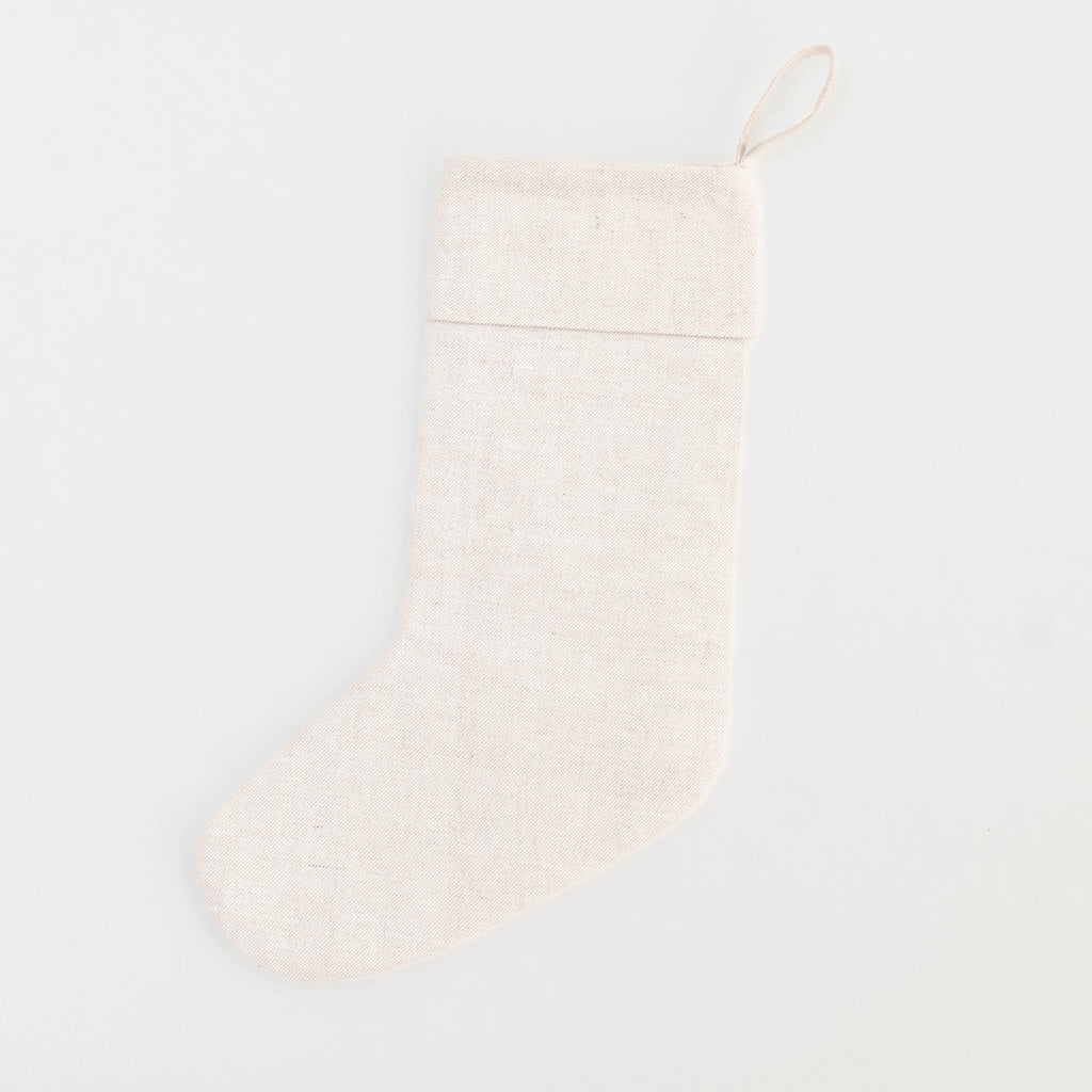 Natural Candle Garland Linen Stocking