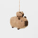 A handmade felt capybara and baby ornament from Kyrgyzstan. Cute as can be —perfect for meaningful gifting and cozy decor.