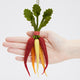 Bright felt rainbow carrots for farmhouse-style kitchen or garden-inspired shelf decor