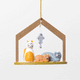 Cat Nativity Wood Ornament