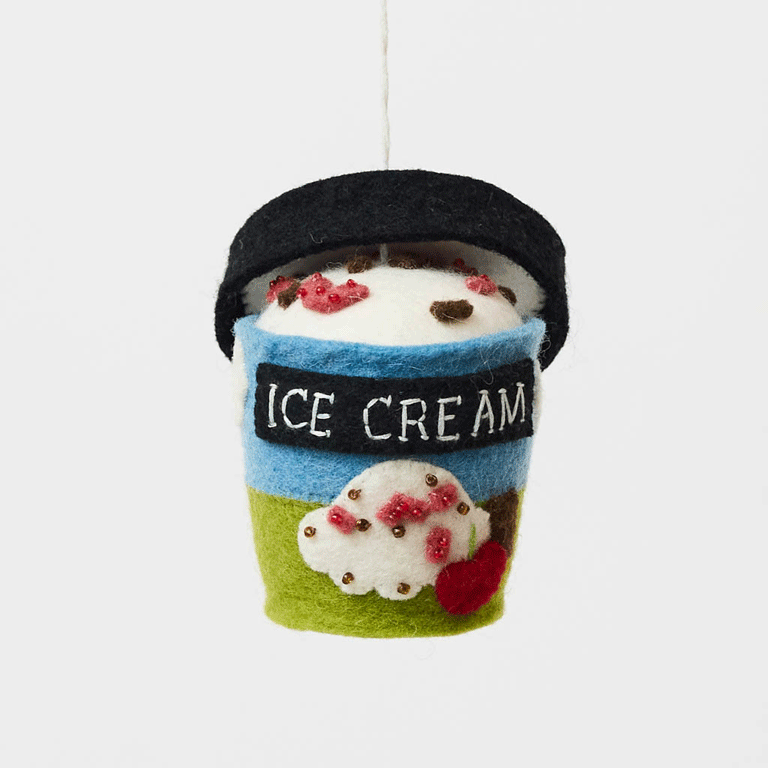 Cherry Chip Ice Cream Pint Ornament