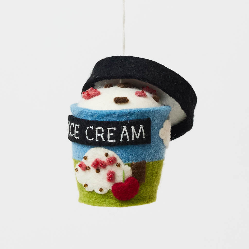Cherry Chip Ice Cream Pint Ornament