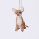 Handmade needle-felted Chihuahua Ornament from Craftspring, with big ears and a cute face—adorable Christmas decor, ethically crafted by artisans using sustainable wool.