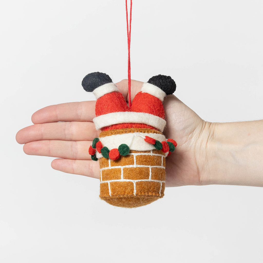 Chimney Santa Ornament
