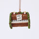 Handmade felt Christmas Piano Ornament from Craftspring, featuring a piano with candles on top and an evergreen garland draped across it — intricate beaded and embroidered details include sheet music on the piano, heirloom-quality holiday decor ethically crafted by artisans using sustainable wool.