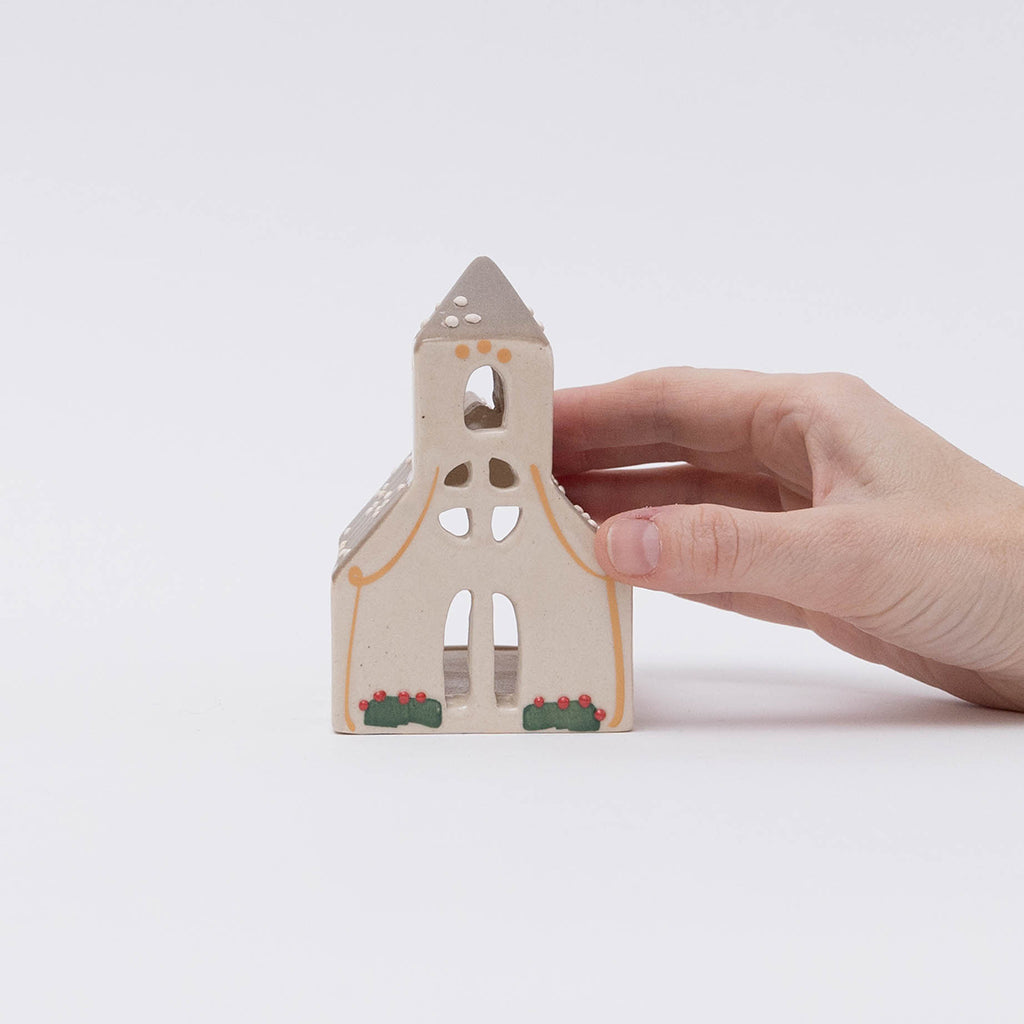 Church Ceramic Tealight Holder