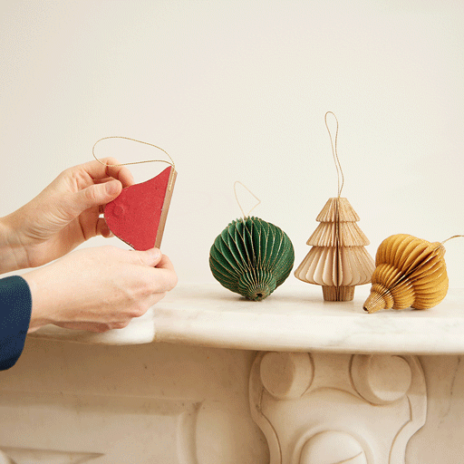 Multicolor Honeycomb Paper Ornaments - Set of 4