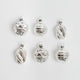 Classic Silver German Glass Ornaments - Set of 6