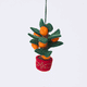 Handmade felt Clementine Tree Ornament from Craftspring, rotating to show the red pot with gold embroidery and tree with eight clementines — festive Christmas and Lunar New Year heirloom, ethically crafted by artisans using sustainable wool.