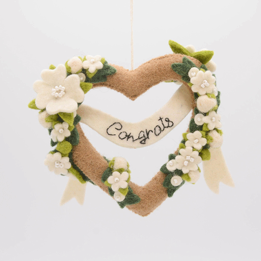 Congrats Banner Heart Ornament
