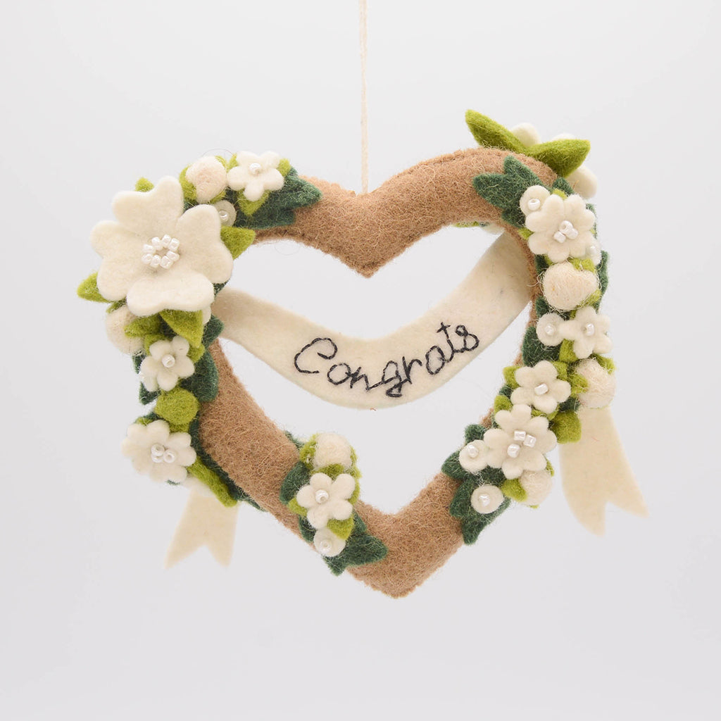 Congrats Banner Heart Ornament
