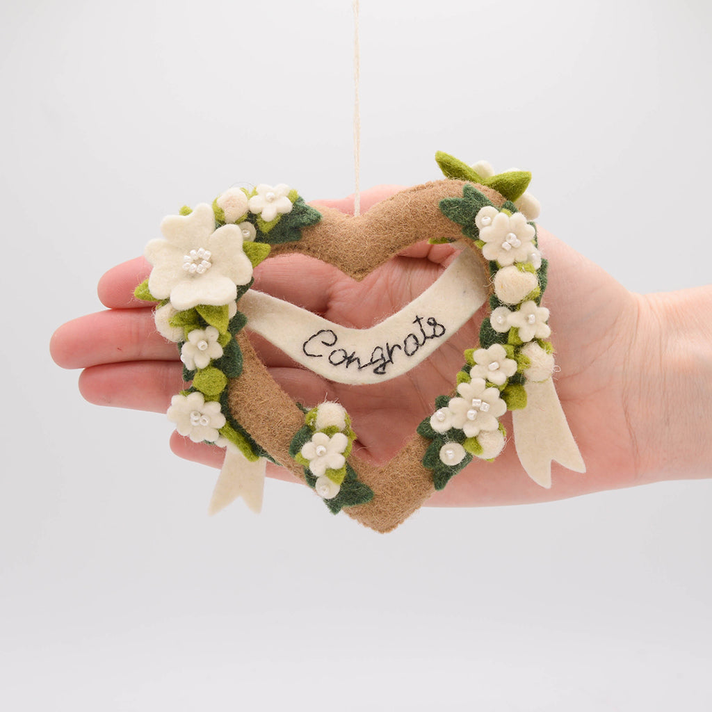 Congrats Banner Heart Ornament