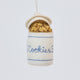 Handmade felt Cookie Jar ornament from Craftspring, featuring a classic cookie jar filled with chocolate chip cookies and detailed with embroidery and beads—heirloom-quality Christmas decor, ethically crafted by artisans using sustainable wool.